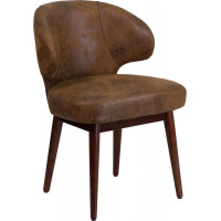 Flash Furniture BT-5-BOM-GG Bomber Microfiber Lounge Chair in Brown Walnut